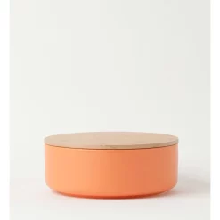 Vue Speckles Lidded Bowl Large With Bamboo Lid Orange 9.5cm