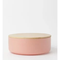 Vue Speckles Lidded Bowl Large With Bamboo Lid Pink 9.5cm