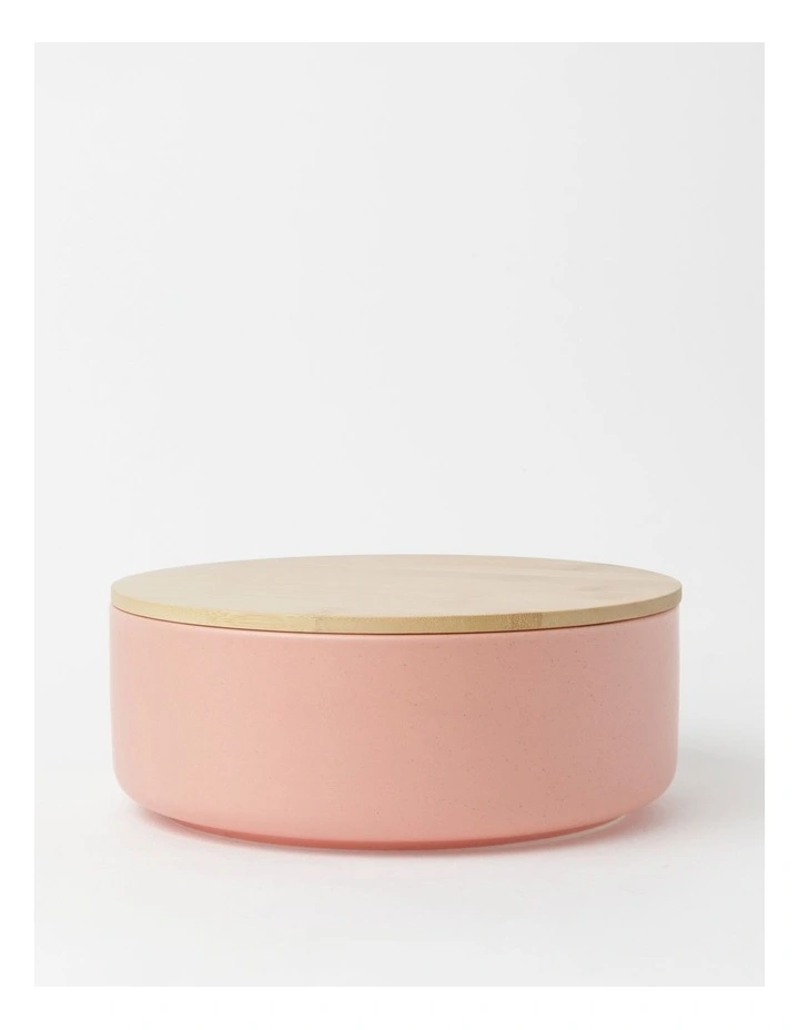 Vue Speckles Lidded Bowl Large With Bamboo Lid Pink 9.5cm
