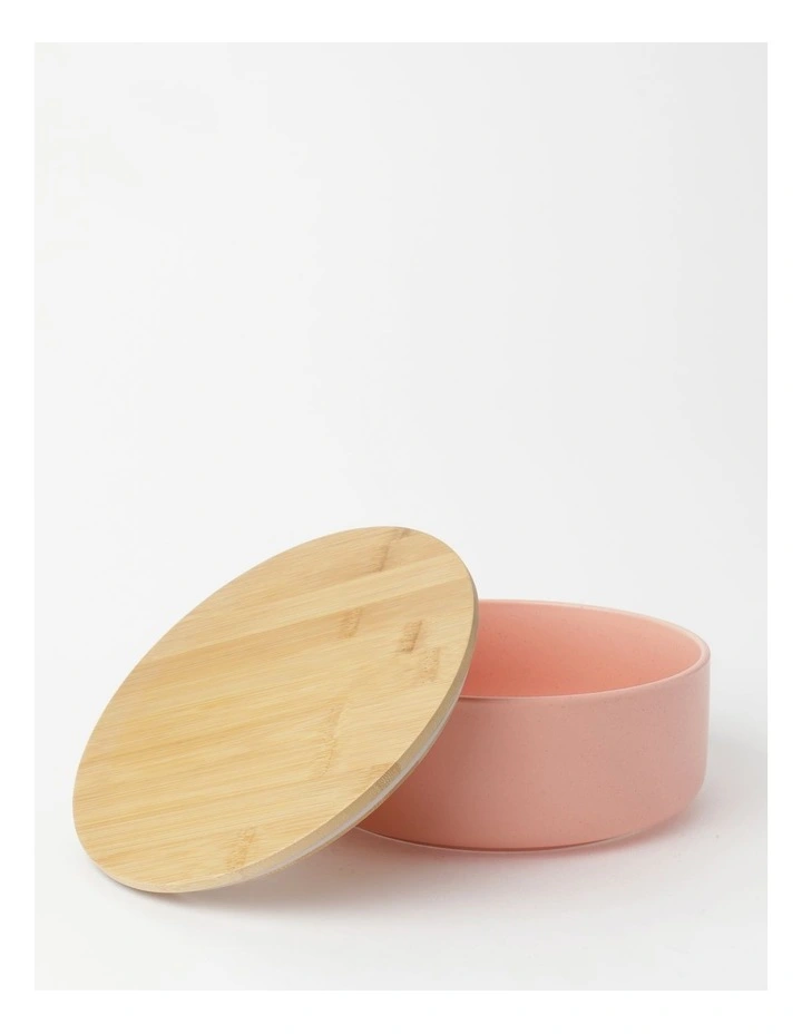 Vue Speckles Lidded Bowl Large With Bamboo Lid Pink 9.5cm - Image 2