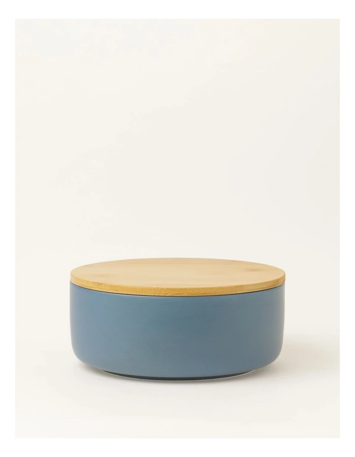 Vue Storage Lidded Bowl With Bamboo Lid 18dia X 8.6Hcm Medium Blue