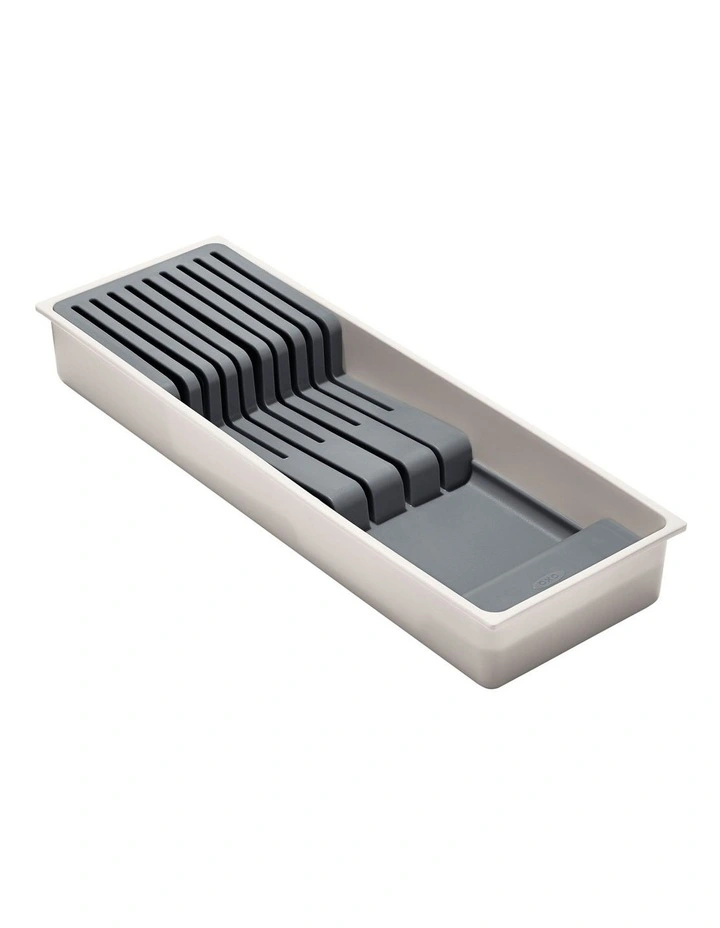 OXO Compact Knife Drawer Organiser In White/Grey