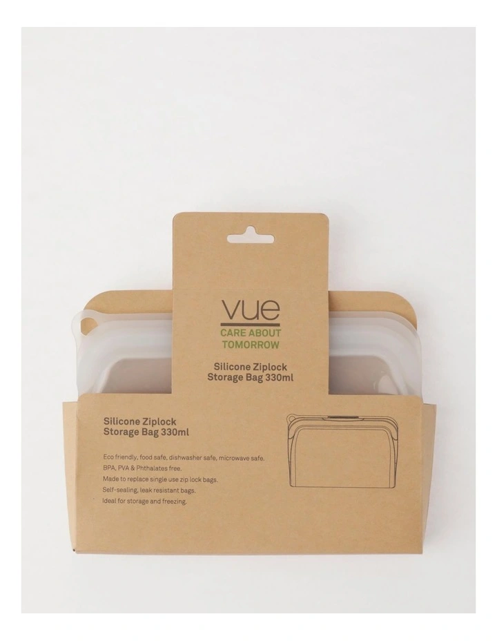 Vue Silicone Ziplock Storage Bag 330ml In Clear