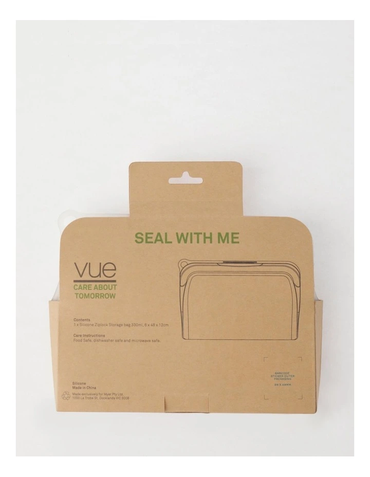 Vue Silicone Ziplock Storage Bag 330ml In Clear - Image 2