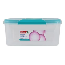 Decor Fresh Seal Clips 7L Oblong Food Storage Clear/Teal