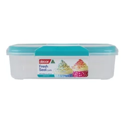 Decor Fresh Seal Clips 4L Oblong Food Storage Clear/Teal