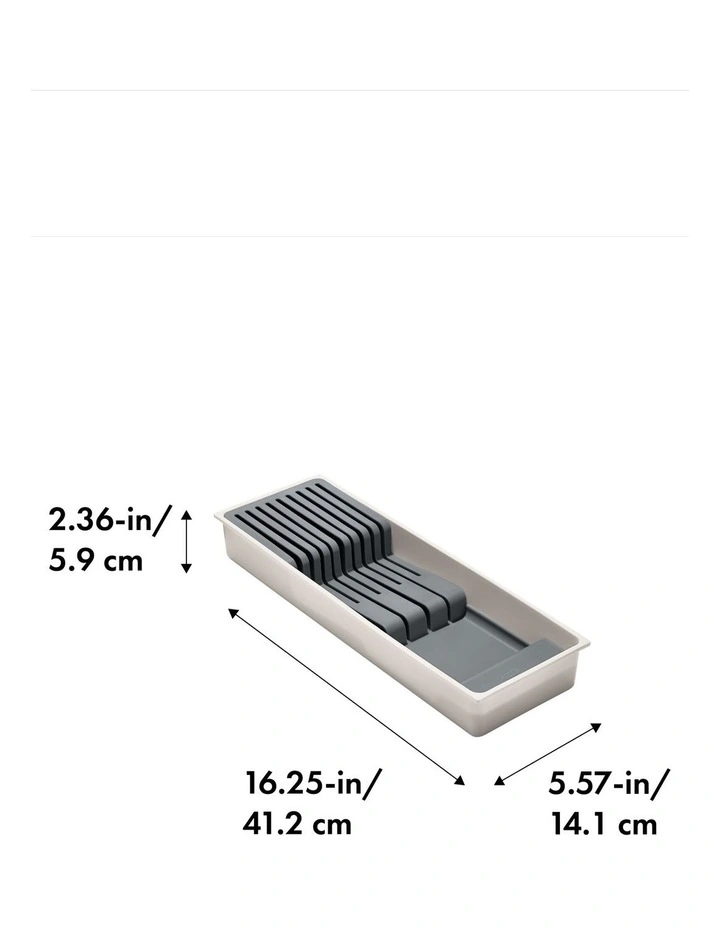 OXO Compact Knife Drawer Organiser In White/Grey - Image 4