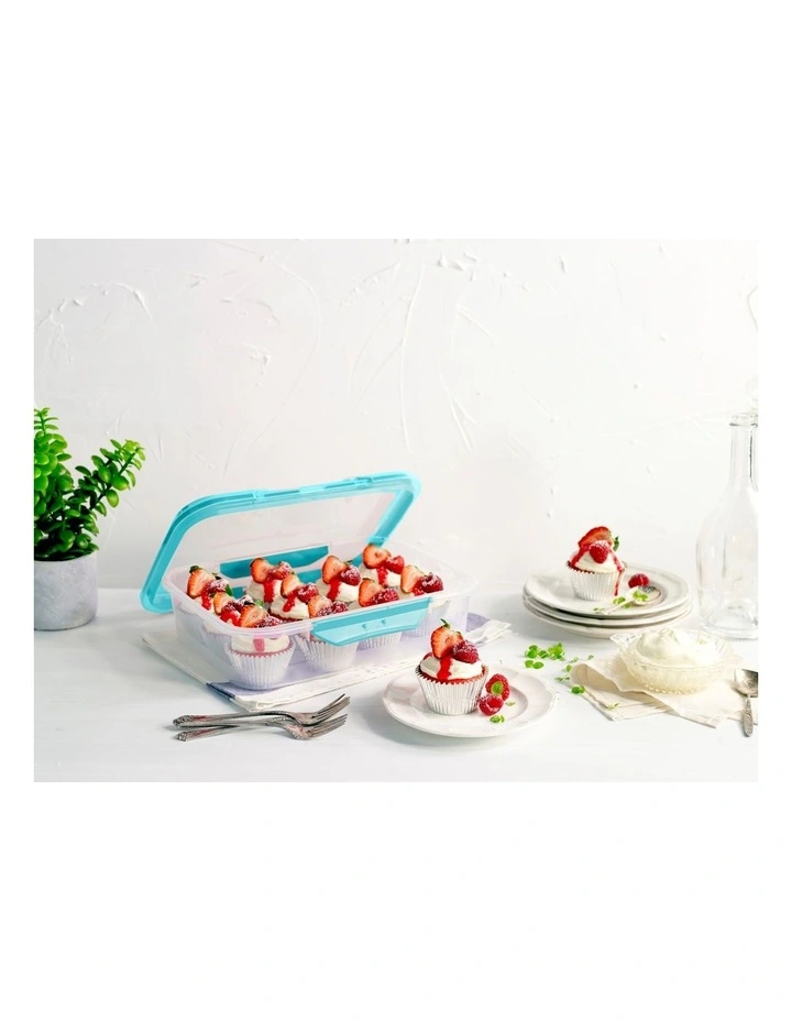 Decor Fresh Seal Clips 4L Oblong Food Storage Clear/Teal - Image 3