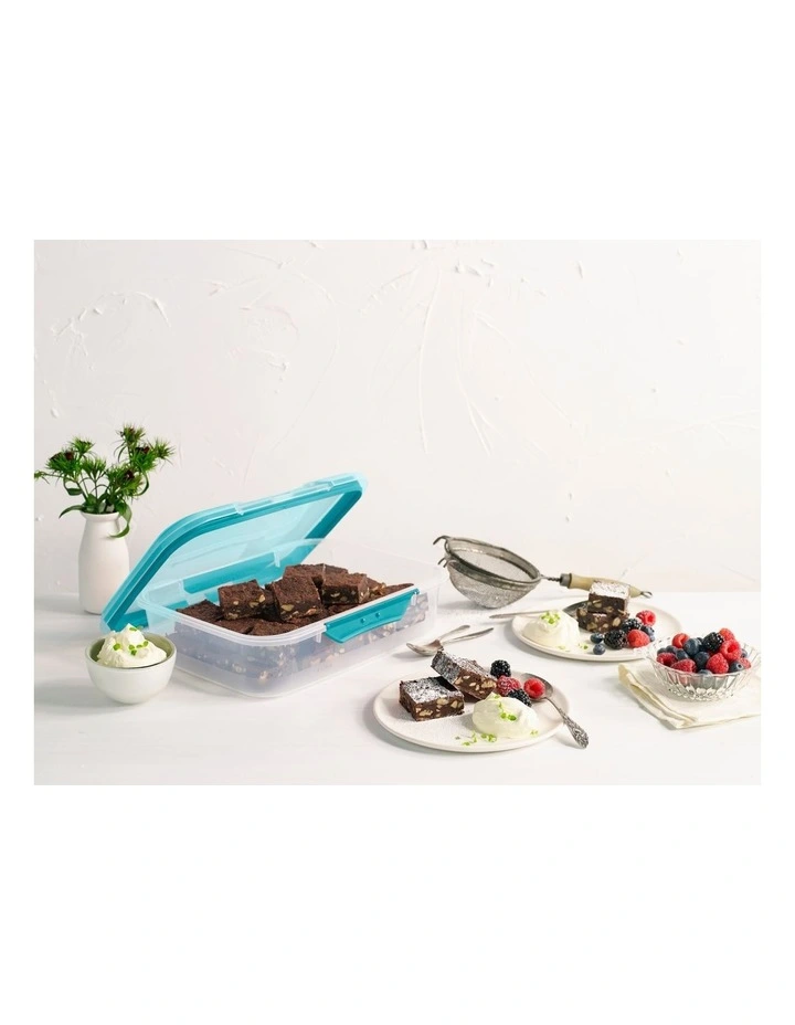 Decor Fresh Seal Clips 4L Oblong Food Storage Clear/Teal - Image 4