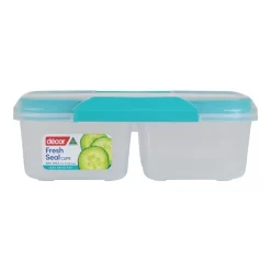 Decor Fresh Seal Clips 2L Split Oblong Food Storage Clear/Teal