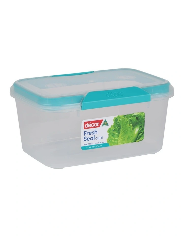 Decor Fresh Seal Clips 3L Oblong Food Storage Clear/Purple - Image 2