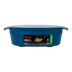 Decor Delish 1.1L Microwavable Round Food Storage Blue