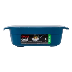 Decor Delish 1L Microwavable Oblong Food Storage Blue