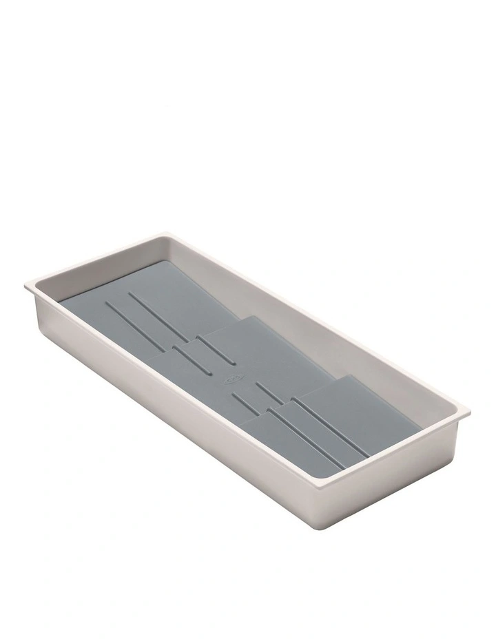 OXO Compact Spice Drawer Organiser In White/Grey 1 OXO Compact Spice Drawer Organiser In White/Grey