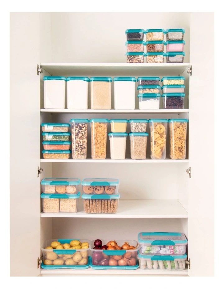 Decor 975ml Tall Square Fresh Seal Clips/Teal - Image 3