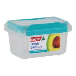 Decor Fresh Seal Clips 350ml Oblong Food Storage Clear/Green