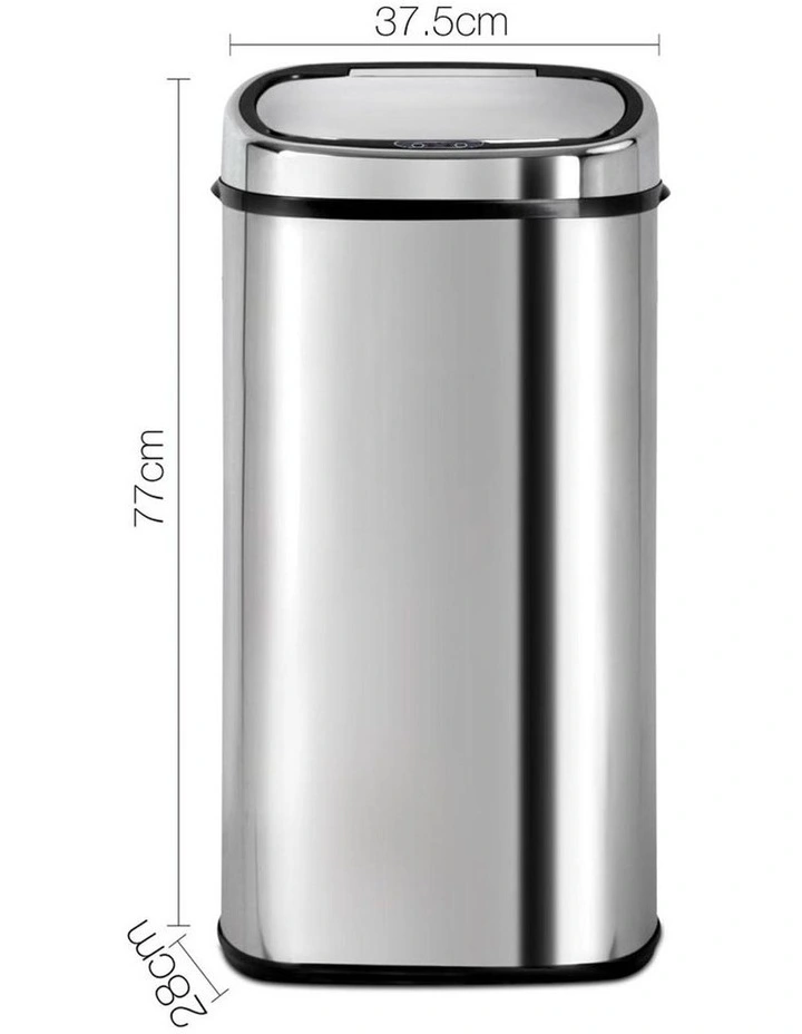 Devanti 68L Stainless Steel Motion Sensor Rubbish Bin - Image 2