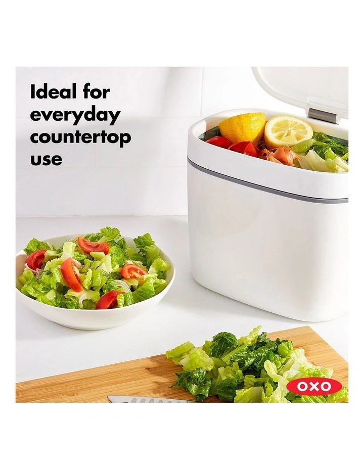 OXO Good Grips Easy Clean Compost Bin In White 3 OXO Good Grips Easy Clean Compost Bin In White - Image 3