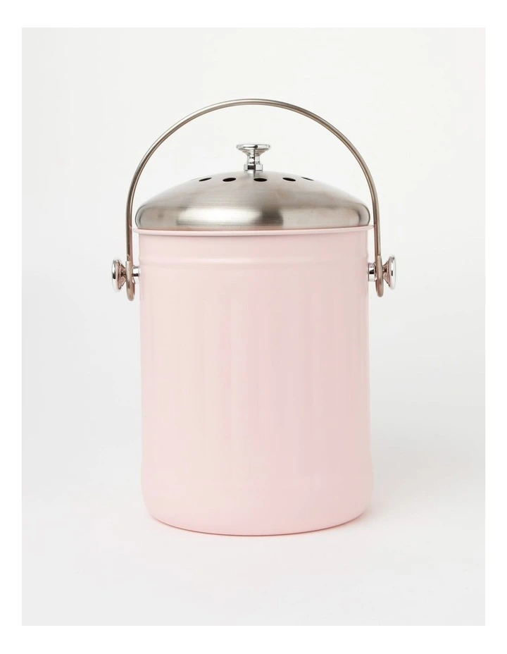 Vue Stainless Steel Compost Bin 5L In Peach Pearl