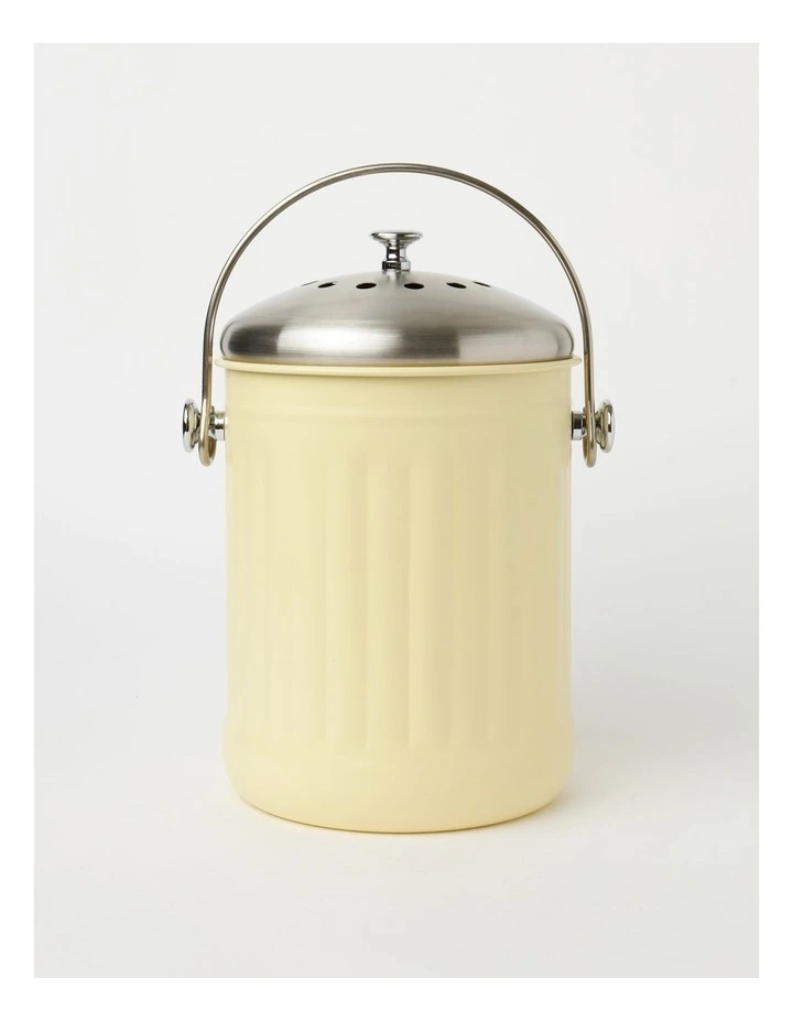 Vue Stainless Steel Compost Bin 5L In Wax Yellow 1 Vue Stainless Steel Compost Bin 5L In Wax Yellow