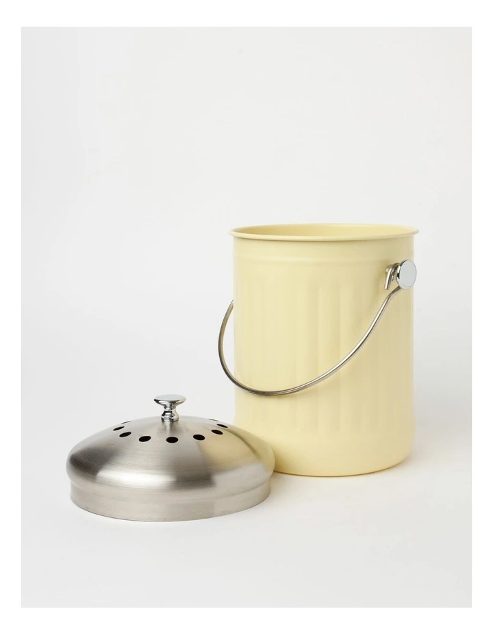 Vue Stainless Steel Compost Bin 5L In Wax Yellow 2 Vue Stainless Steel Compost Bin 5L In Wax Yellow - Image 2