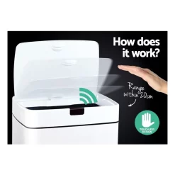 Devanti 45L Sensor Bin White 8 Devanti 45L Sensor Bin White -ChefX Shop unnamed file 1230