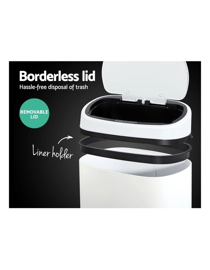 Devanti 58L Sensor Bin White - Image 5