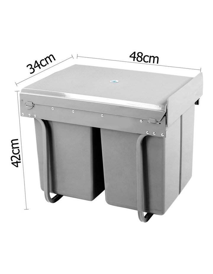 Cefito Set Of 2 20L Twin Pull Out Bins - Image 2