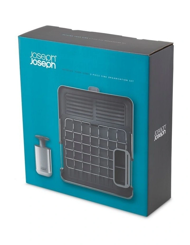 Joseph Joseph Rethink Your Sink 2 Piece Sink Organisation Set Silver - Image 2