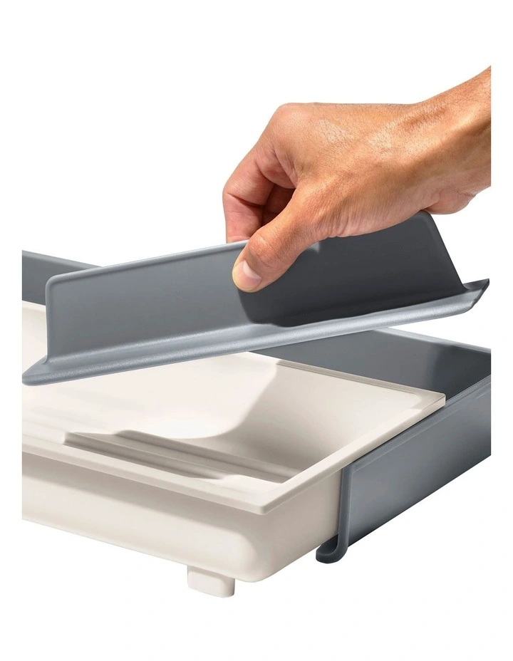 OXO Expandable Kitchen Tool Drawer Organiser In White/Grey - Image 4