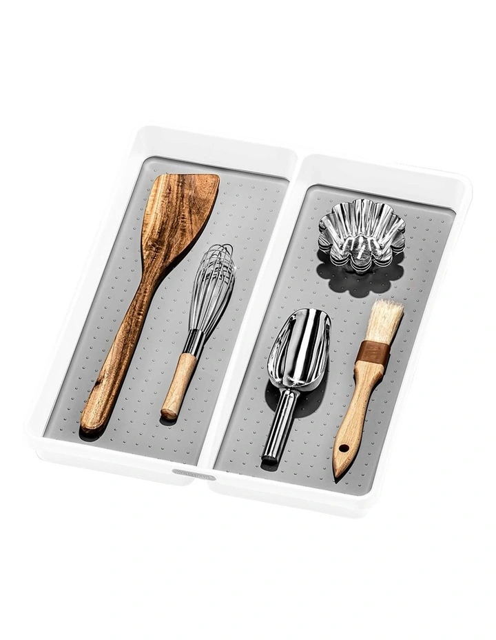 Madesmart Large 2 Compartment Utensil Tray White 1 Madesmart Large 2 Compartment Utensil Tray White