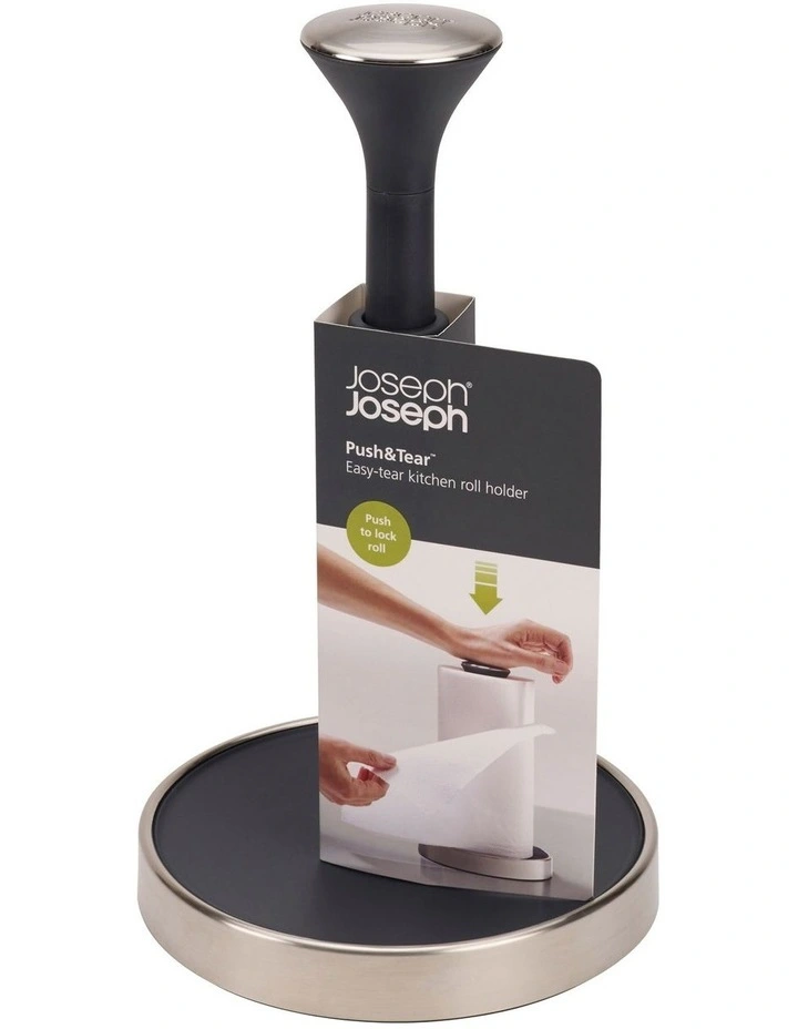 Joseph Joseph Push&Tear Kitchen Roll Holder Grey
