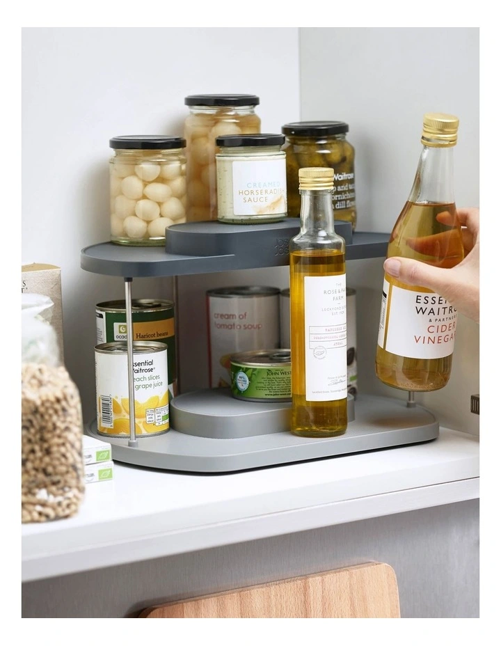 Joseph Joseph CupboardStore 2-Tier Rotating Organiser Grey - Image 2