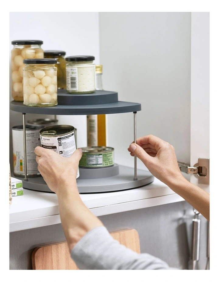 Joseph Joseph CupboardStore 2-Tier Rotating Organiser Grey - Image 3