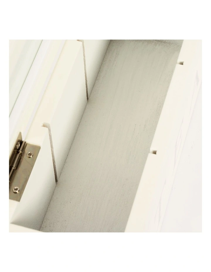 Cooper & Co Wood Tea Box 3 Compart In White - Image 6