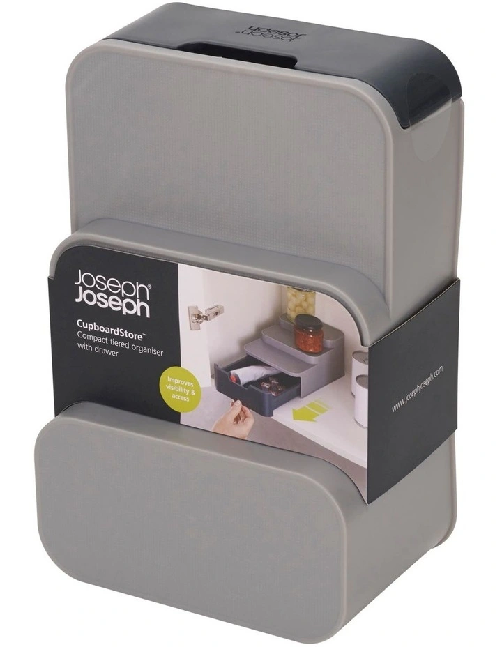 Joseph Joseph Cupboard Store Compact Tiered Organiser Grey - Image 2