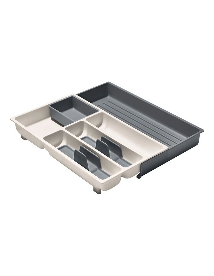 OXO Expandable Utensil Drawer Organiser In White/Grey 1 OXO Expandable Utensil Drawer Organiser In White/Grey