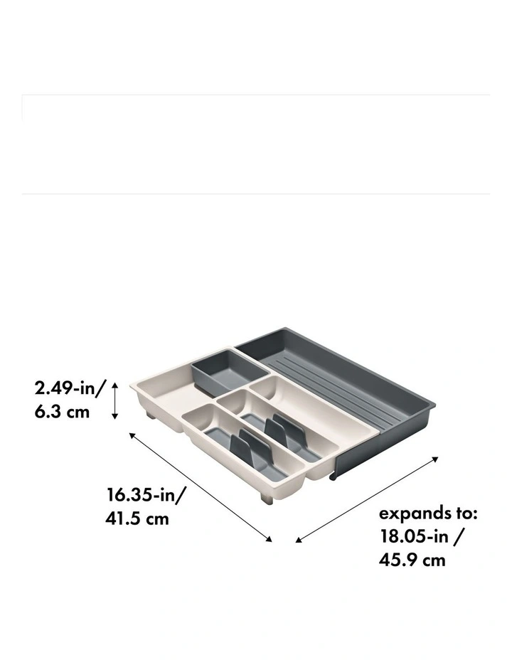 OXO Expandable Utensil Drawer Organiser In White/Grey 2 OXO Expandable Utensil Drawer Organiser In White/Grey - Image 2