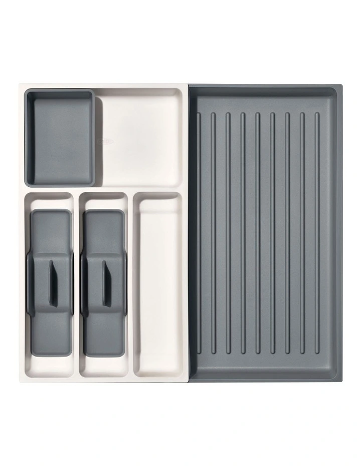 OXO Expandable Utensil Drawer Organiser In White/Grey 4 OXO Expandable Utensil Drawer Organiser In White/Grey - Image 4