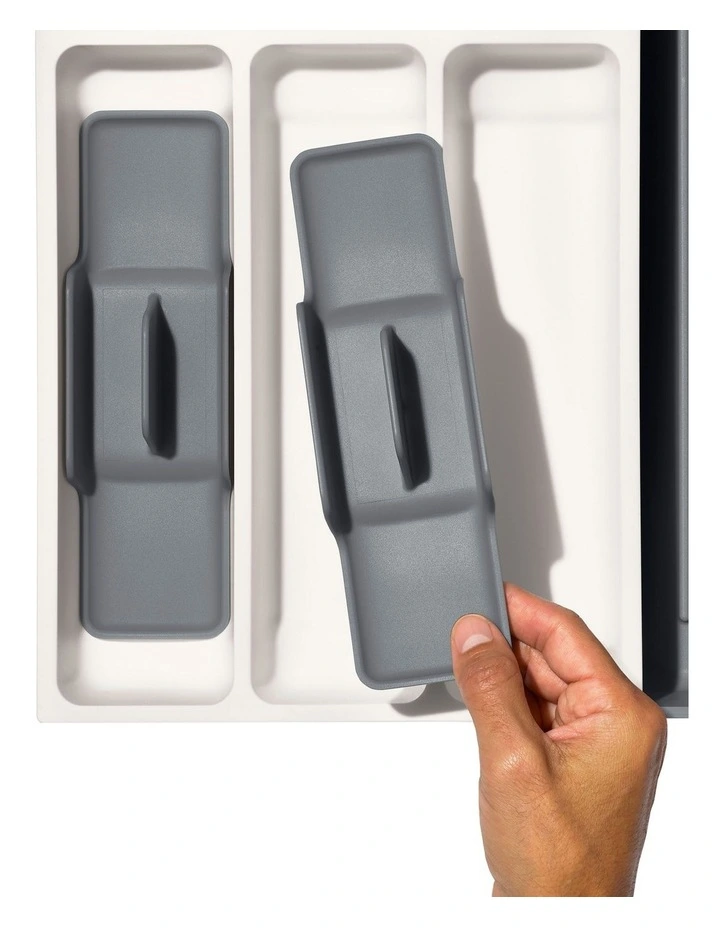 OXO Expandable Utensil Drawer Organiser In White/Grey 5 OXO Expandable Utensil Drawer Organiser In White/Grey - Image 5
