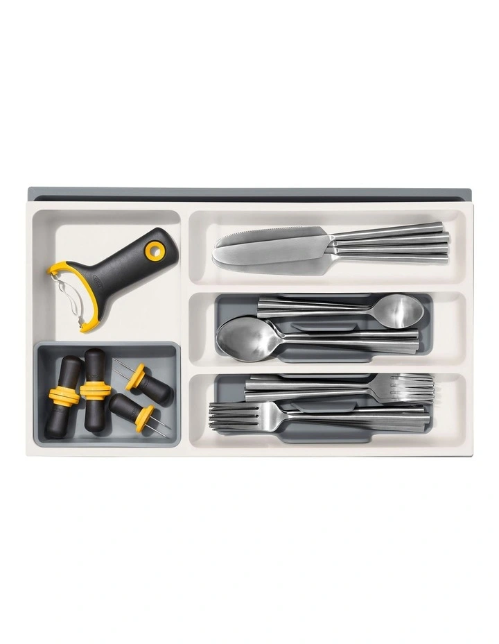 OXO Expandable Utensil Drawer Organiser In White/Grey 6 OXO Expandable Utensil Drawer Organiser In White/Grey - Image 6