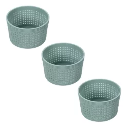 BOXSWEDEN 3pc 10cm Round Ivy Weave Home/Kitchen Storage Basket Assorted