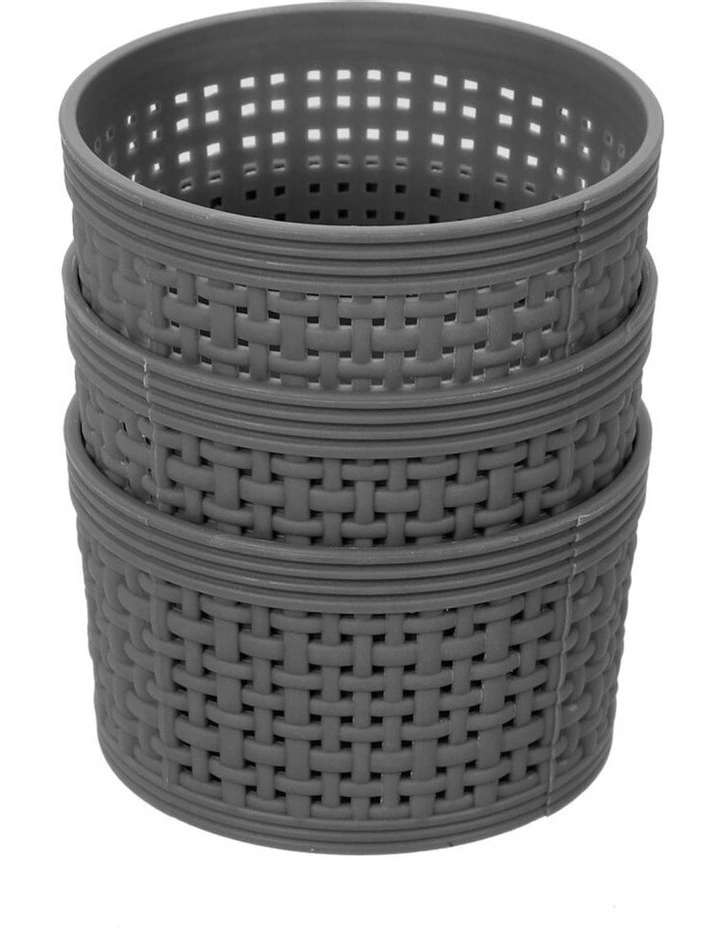 BOXSWEDEN 3pc 10cm Round Ivy Weave Home/Kitchen Storage Basket Assorted 4 BOXSWEDEN 3pc 10cm Round Ivy Weave Home/Kitchen Storage Basket Assorted - Image 4
