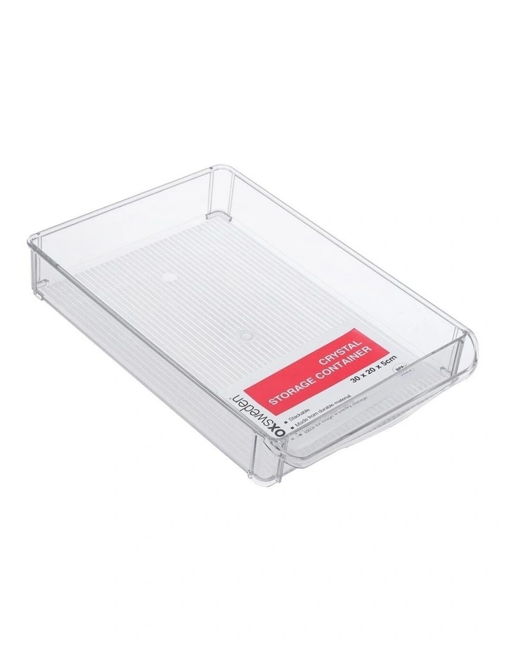 BOXSWEDEN Crystal 30cm Fridge Tray Storage Container Home Kitchen Organiser