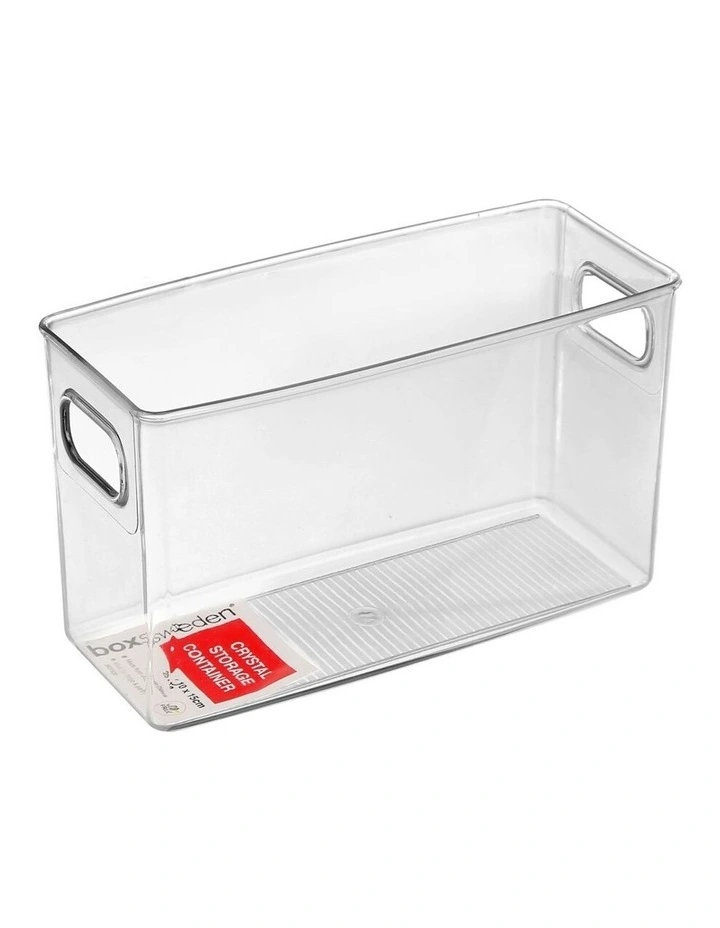BOXSWEDEN Crystal Plastic Storage Container 25cm Medium Fridge/Pantry Organiser 1 BOXSWEDEN Crystal Plastic Storage Container 25cm Medium Fridge/Pantry Organiser