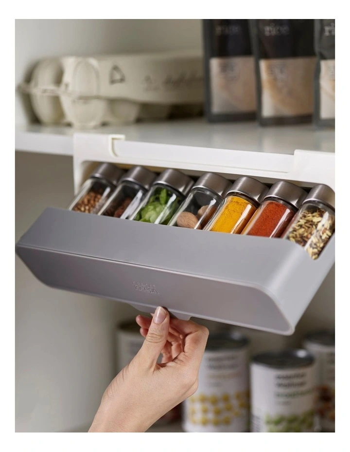 Joseph Joseph Cupboard Store Under-Shelf Spice Rack Grey 4 Joseph Joseph Cupboard Store Under-Shelf Spice Rack Grey - Image 4