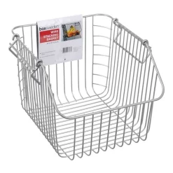 BOXSWEDEN 28cm Wire Stackable/Stacking Fruits/Veggies Storage Basket Assorted