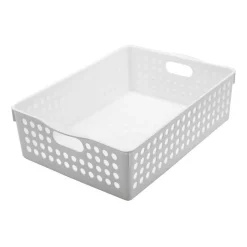 BOXSWEDEN 30cm Mode Basket Home Storage/Holder Cleaning Room Organiser White