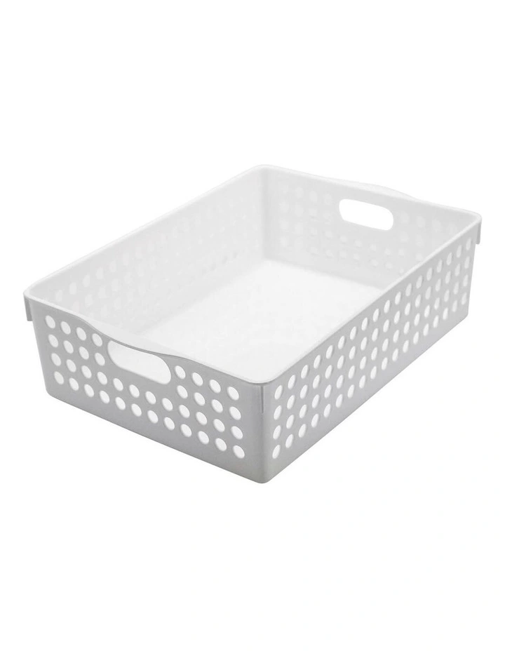 BOXSWEDEN 30cm Mode Basket Home Storage/Holder Cleaning Room Organiser White