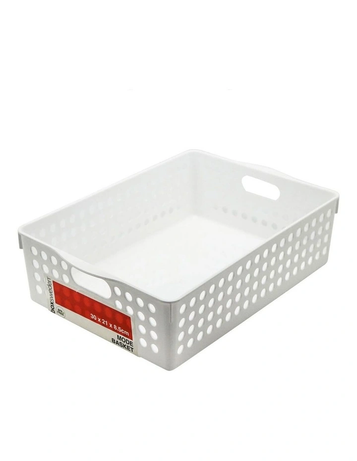 BOXSWEDEN 30cm Mode Basket Home Storage/Holder Cleaning Room Organiser White - Image 2